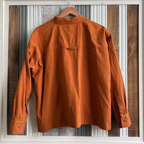 Eileen Fisher Rust Button-Front Utility Jacket - Picture 2 of 10